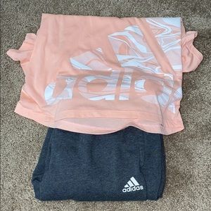 Adidas sweats and t-shirt